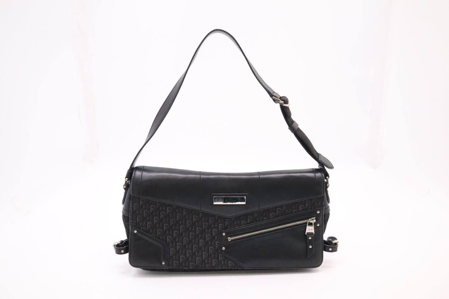 Dior Shoulder Bag in Black Canvas and Leather