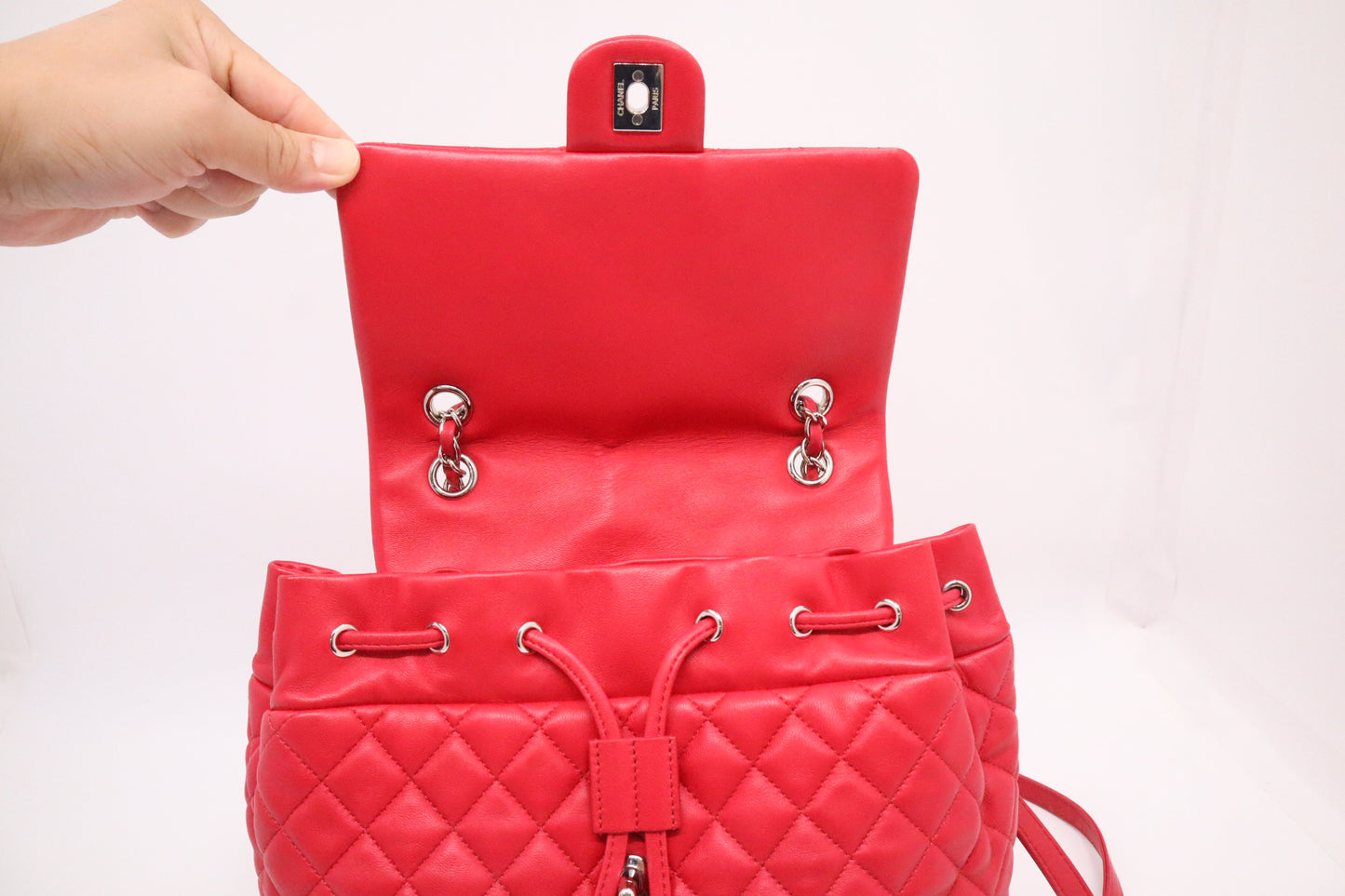 Chanel Urban Spirit Backpack in Red Mattelassé Leather