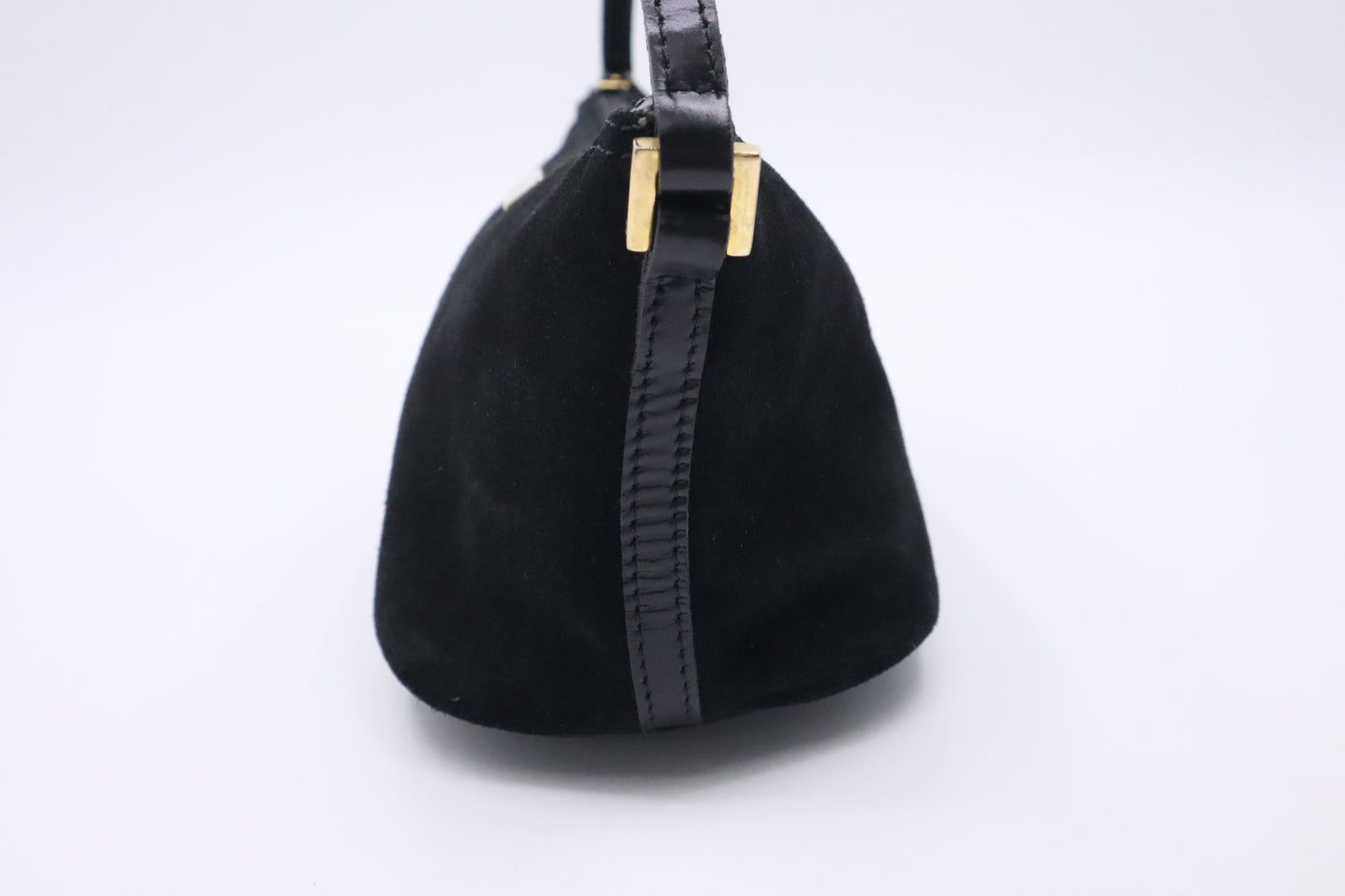 Gucci Boat Bag in Black Suede