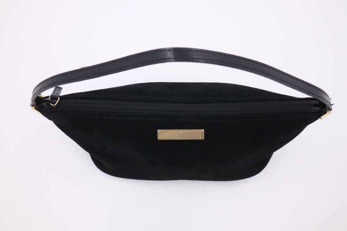 Gucci Boat Bag in Black Suede