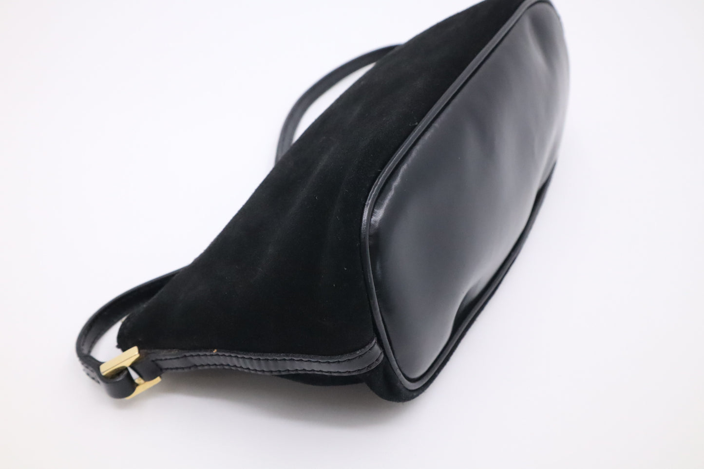 Gucci Boat Bag in Black Suede