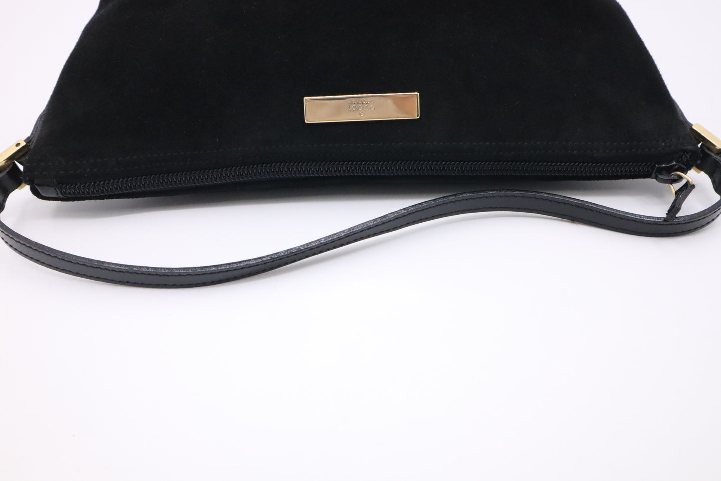 Gucci Boat Bag in Black Suede
