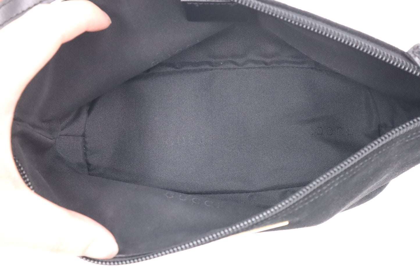 Gucci Boat Bag in Black Suede