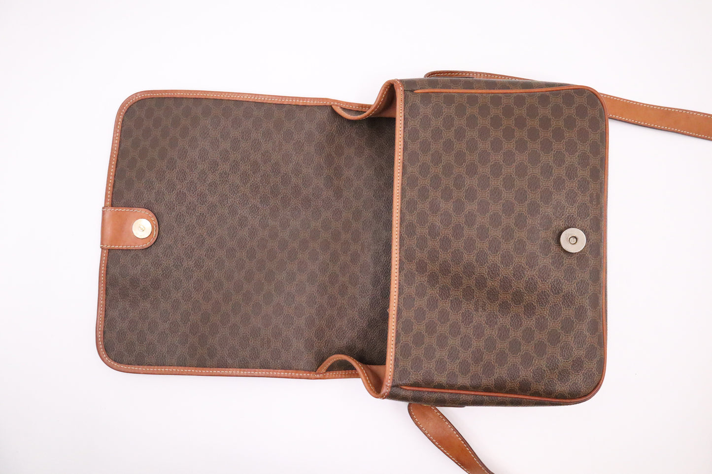 Celine Messenger Bag in Brown Macadam Canvas