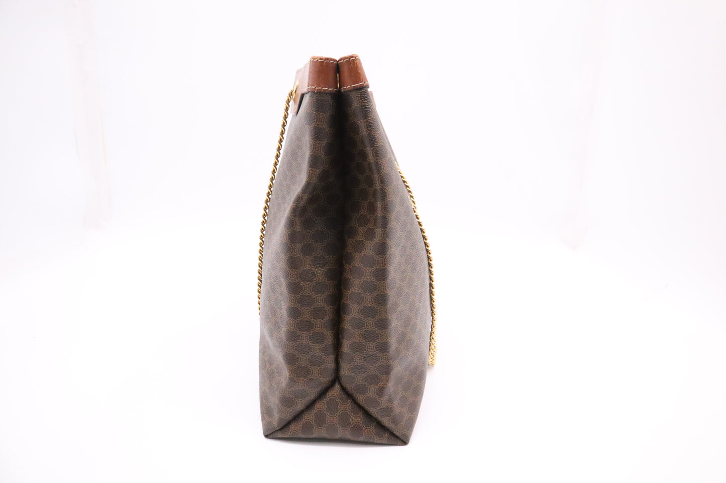 Celine Chain Tote in Brown Macadam Canvas
