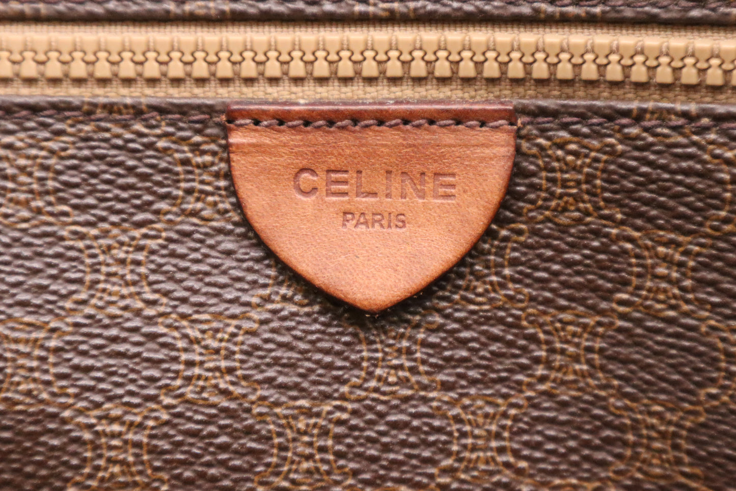 Celine Chain Tote in Brown Macadam Canvas