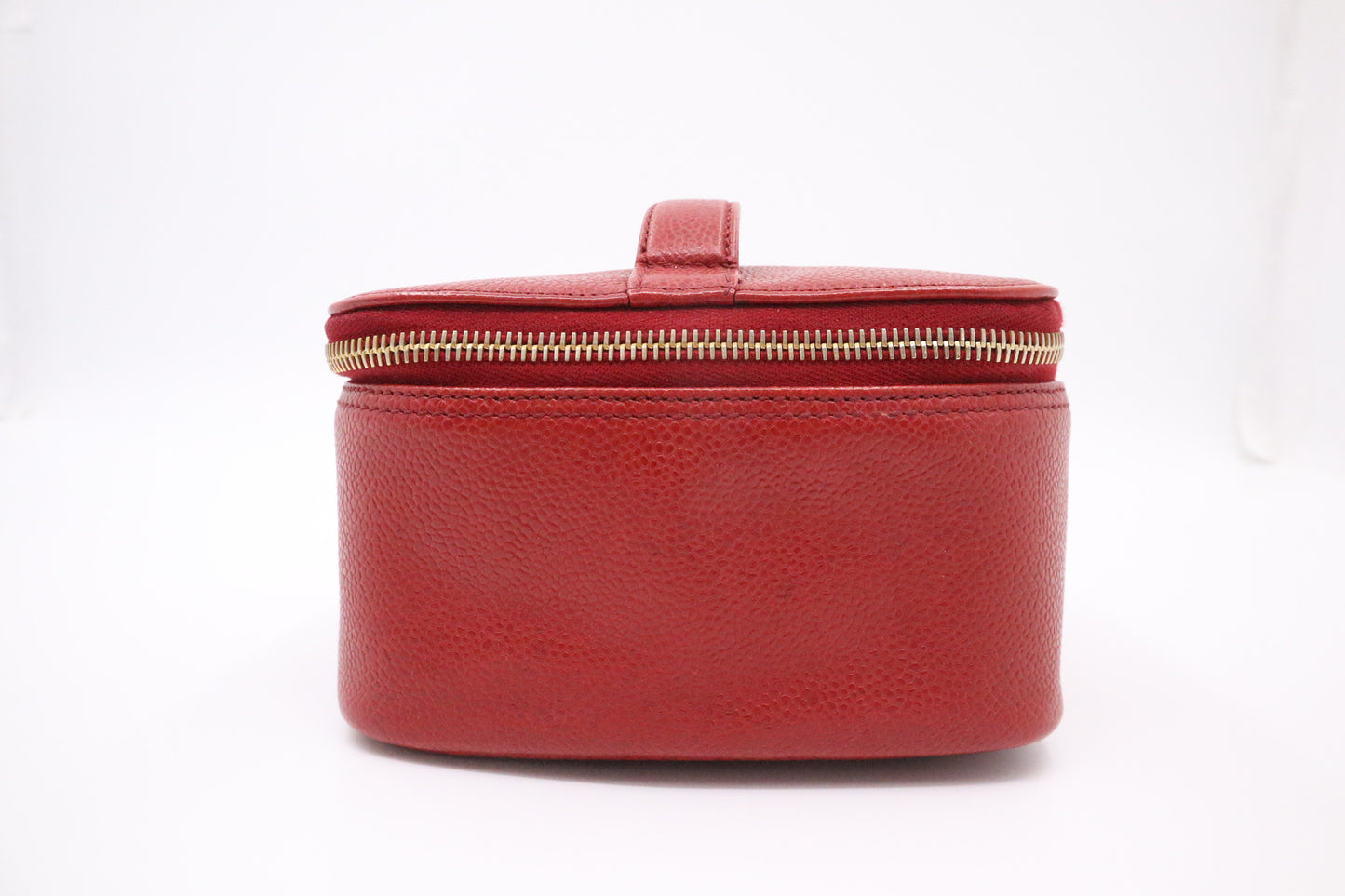 Chanel Vanity Pouch in Red Caviar Leather