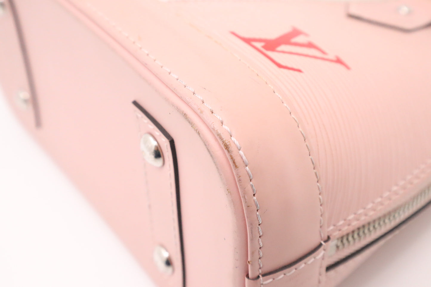 Louis Vuitton Alma BB in Pink Red & White Epi Leather