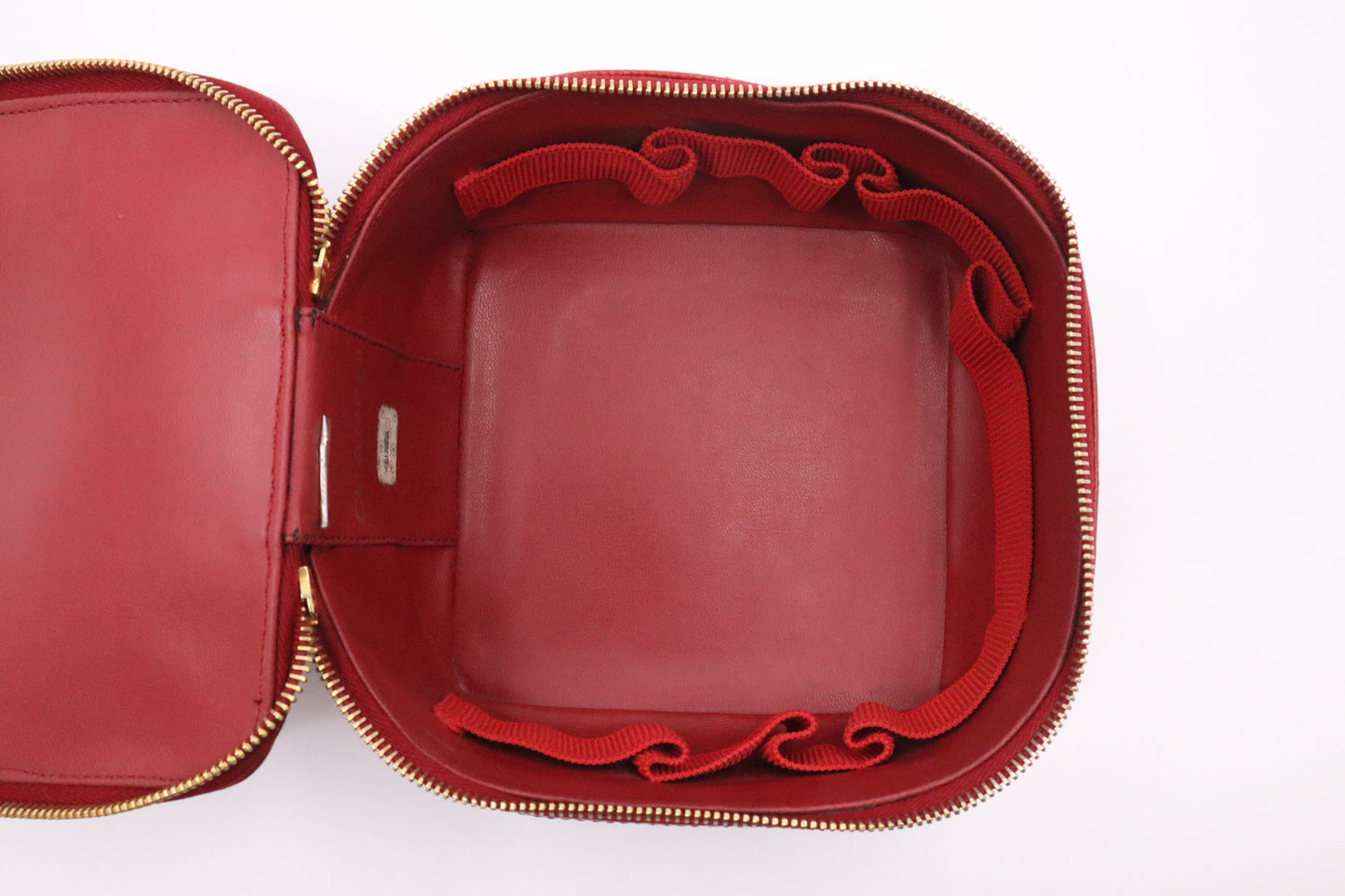 Chanel Vanity Pouch in Red Caviar Leather