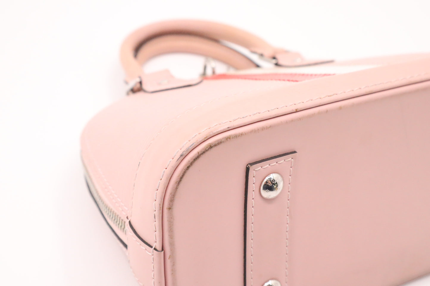 Louis Vuitton Alma BB in Pink Red & White Epi Leather