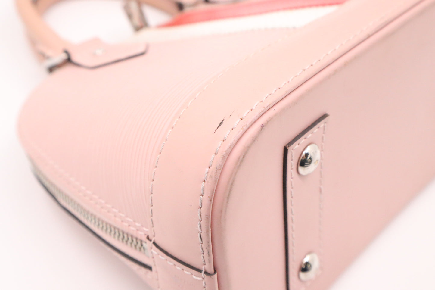 Louis Vuitton Alma BB in Pink Red & White Epi Leather