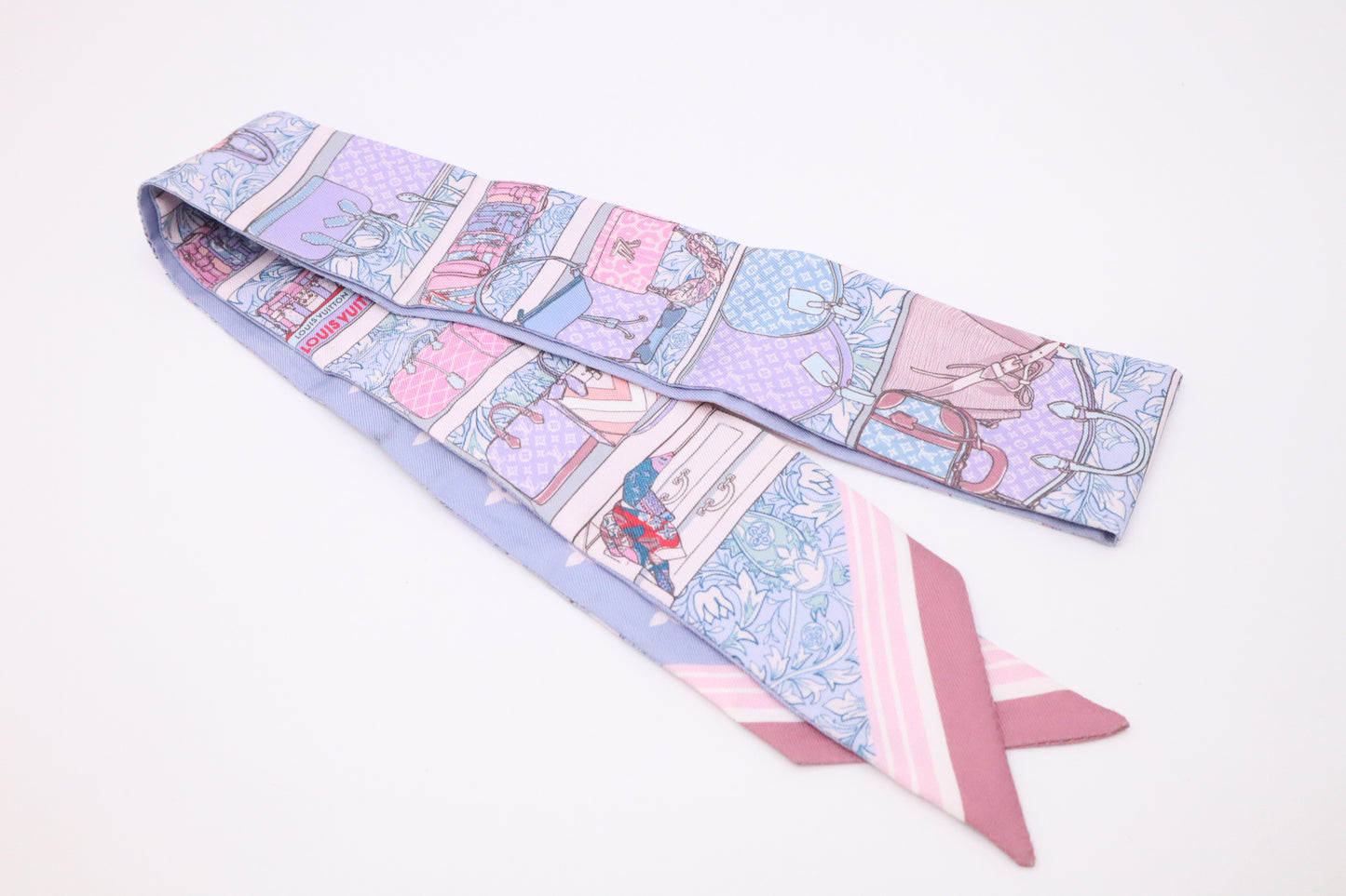 Louis Vuitton Privé Bandeau in Periwinkle and Pink Silk