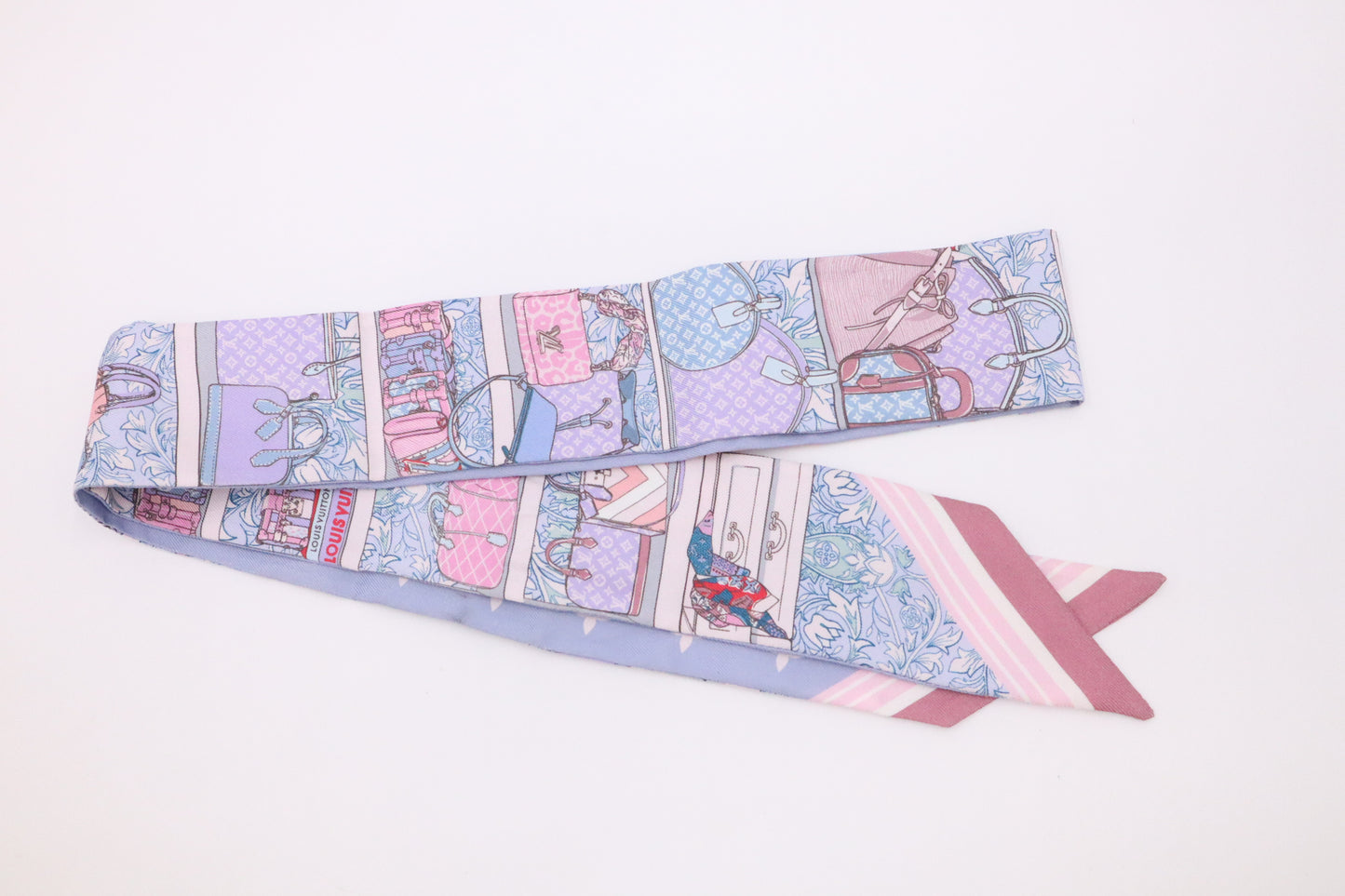 Louis Vuitton Privé Bandeau in Periwinkle and Pink Silk