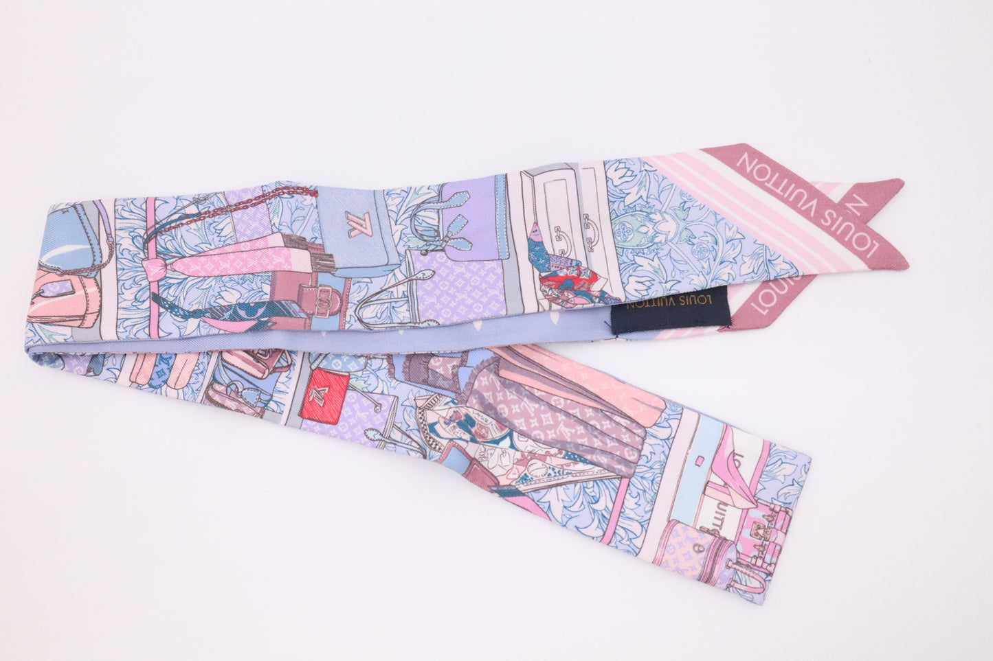 Louis Vuitton Privé Bandeau in Periwinkle and Pink Silk