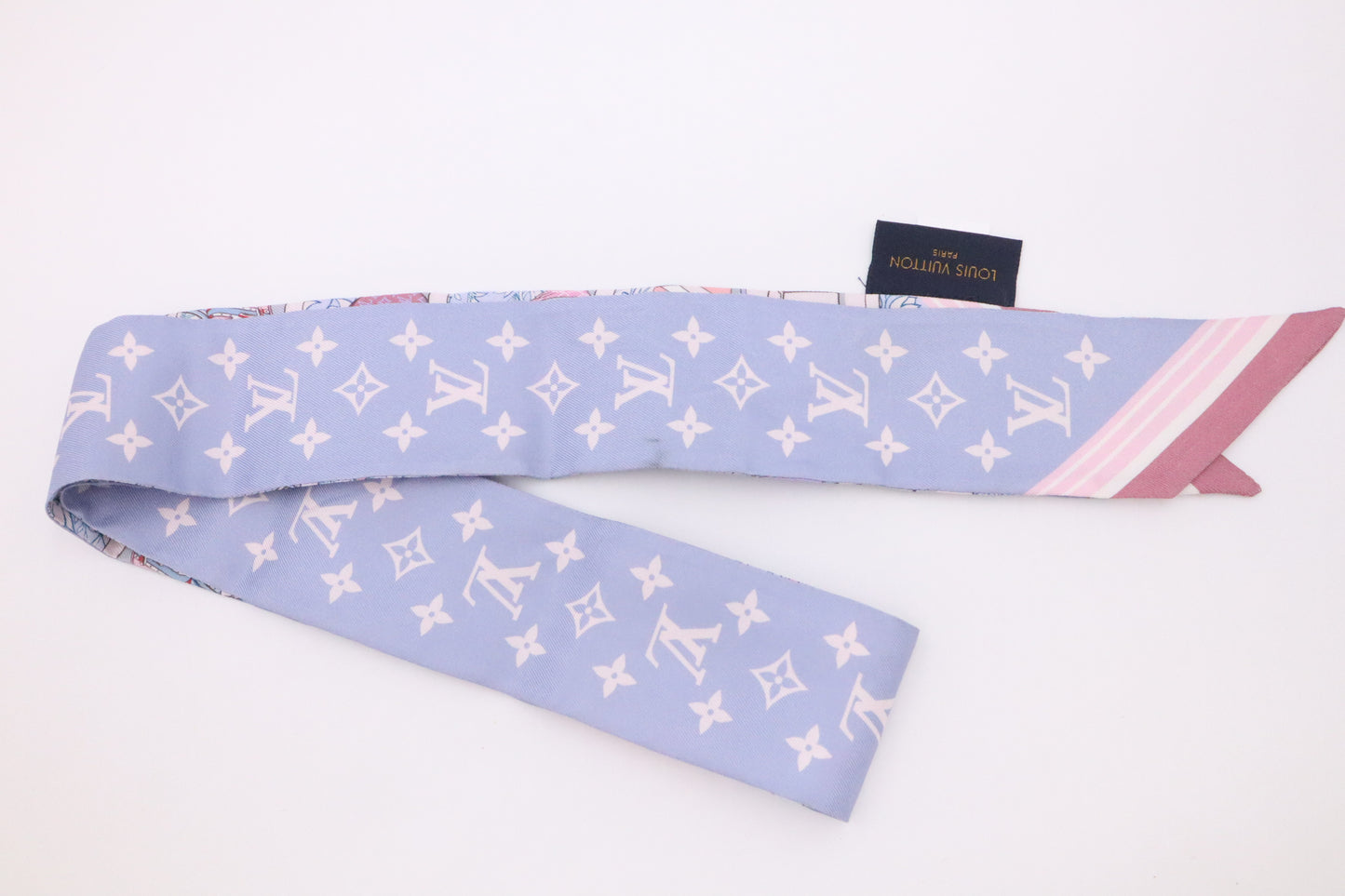 Louis Vuitton Privé Bandeau in Periwinkle and Pink Silk
