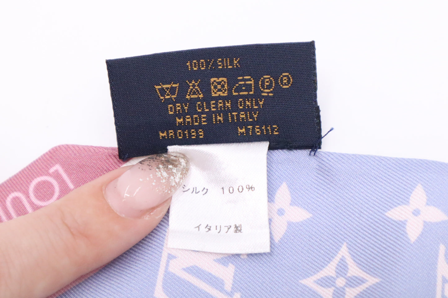 Louis Vuitton Privé Bandeau in Periwinkle and Pink Silk
