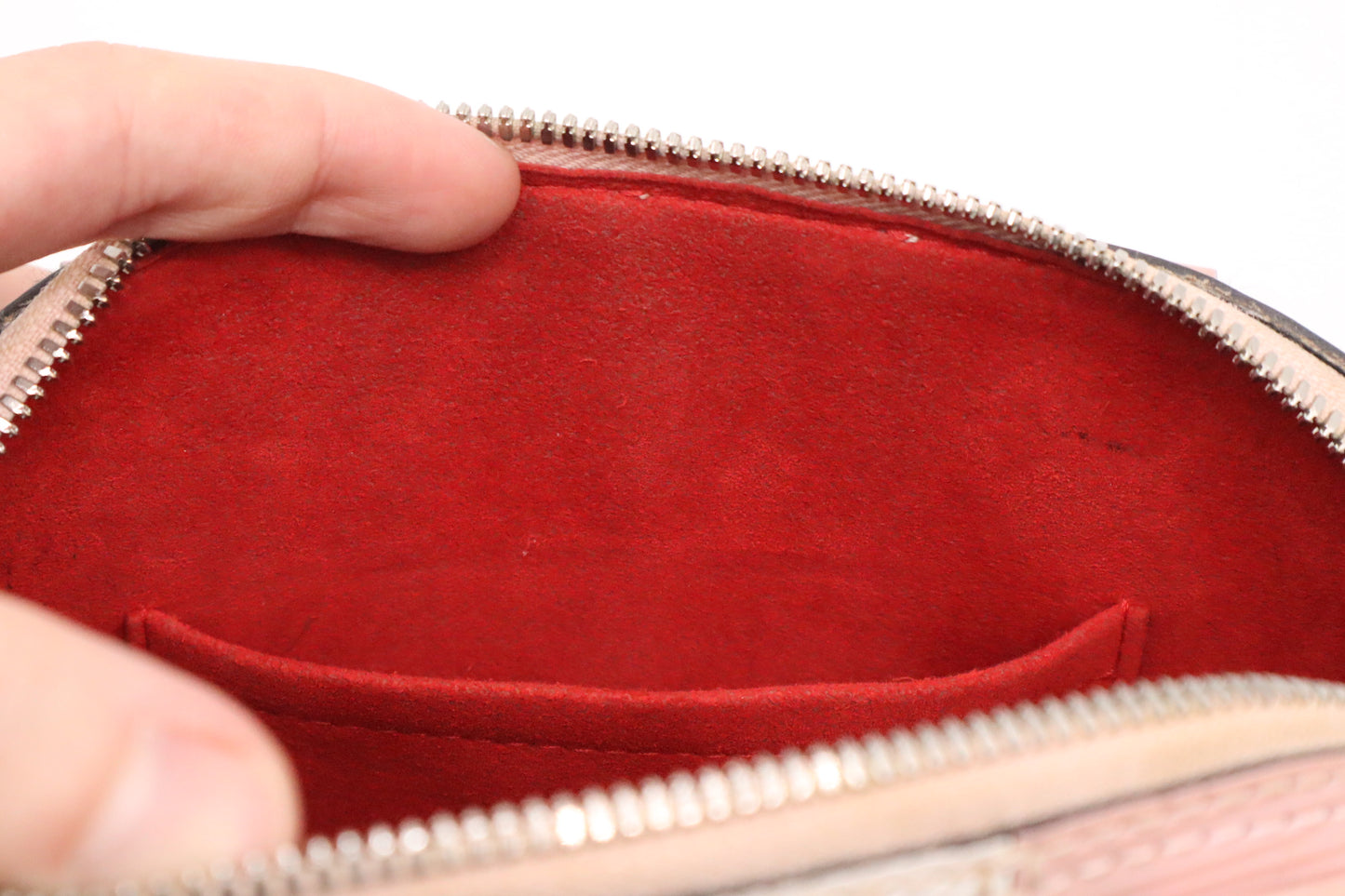 Louis Vuitton Alma BB in Pink Red & White Epi Leather