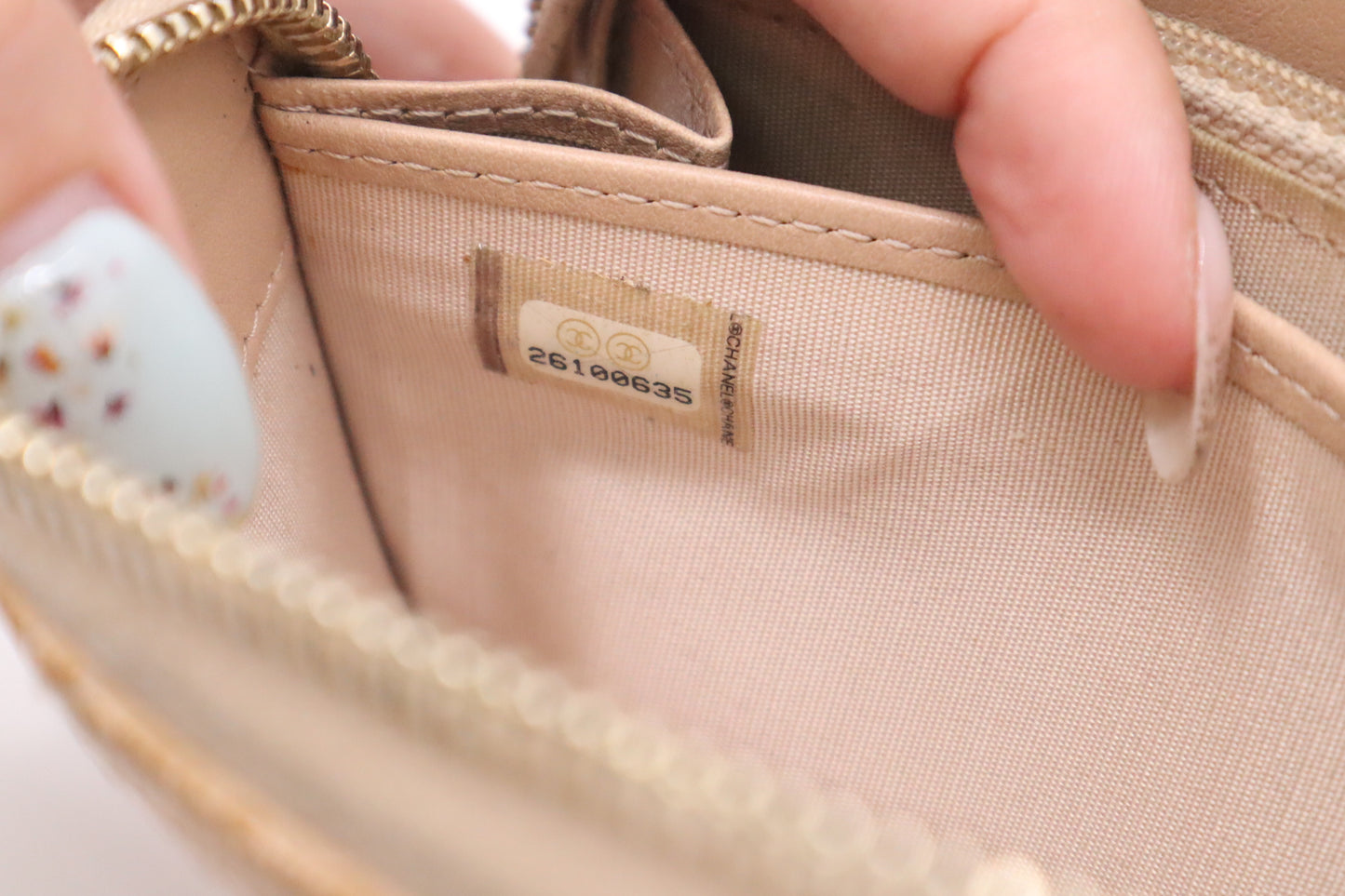 Chanel Long Zippy Wallet in Beige Camelia Matelassé Leather
