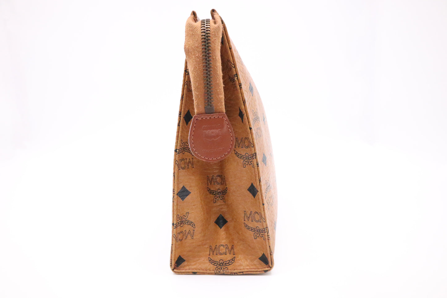 MCM Clutch Bag in Cognac Visetos Coated Canvas