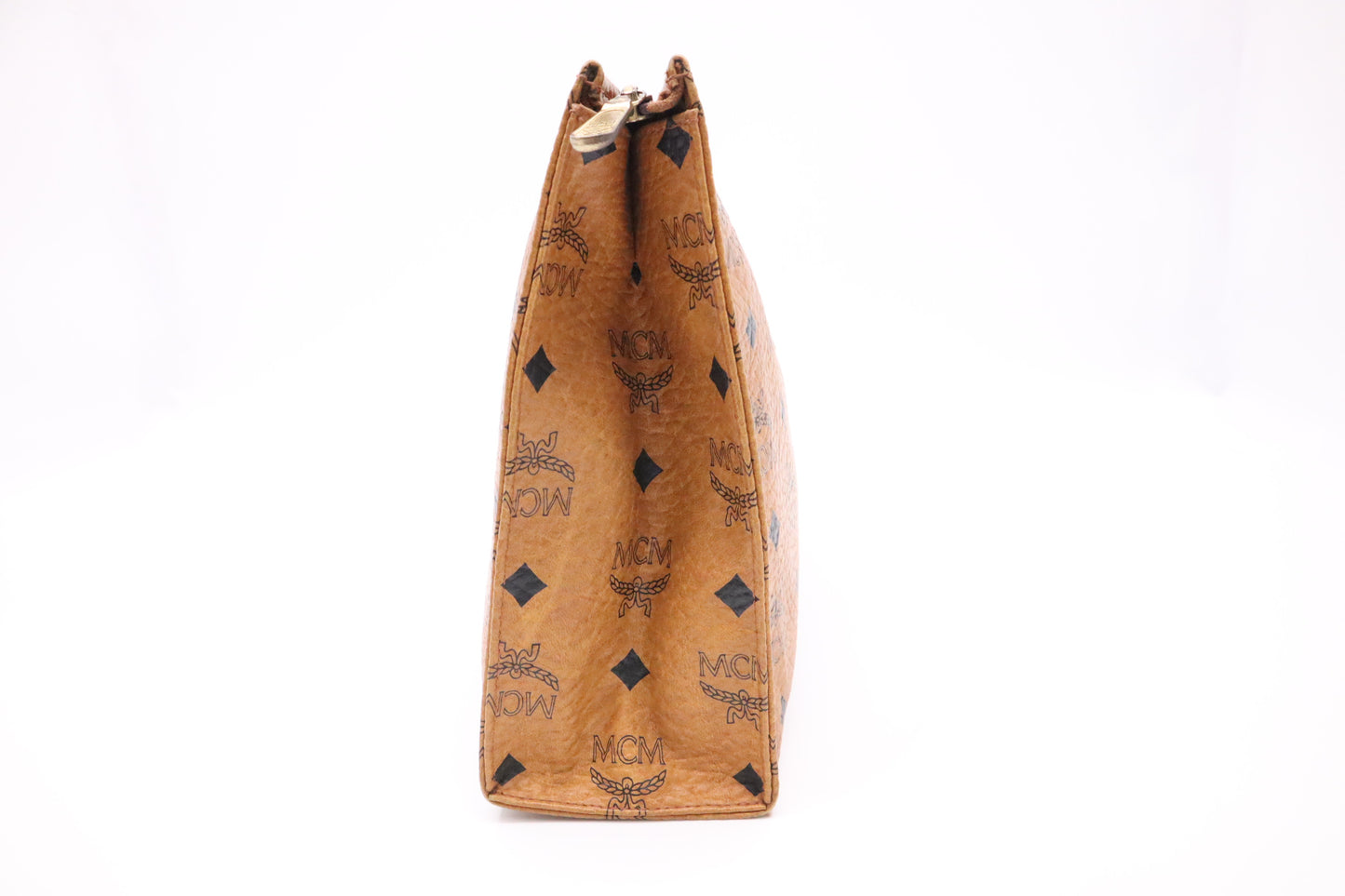MCM Clutch Bag in Cognac Visetos Coated Canvas