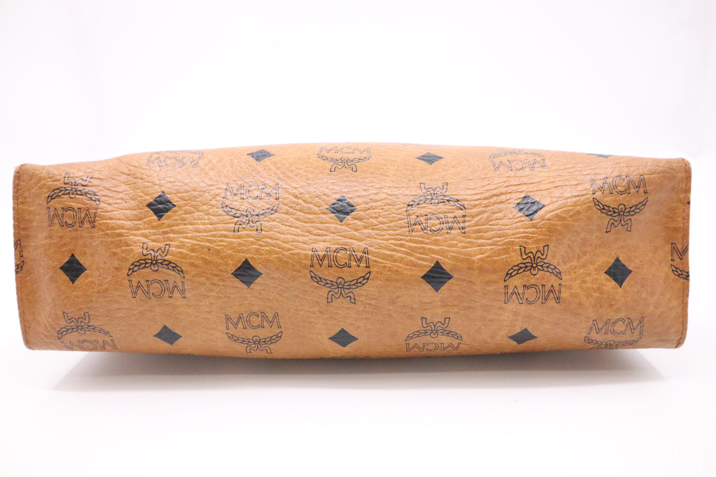 MCM Clutch Bag in Cognac Visetos Coated Canvas