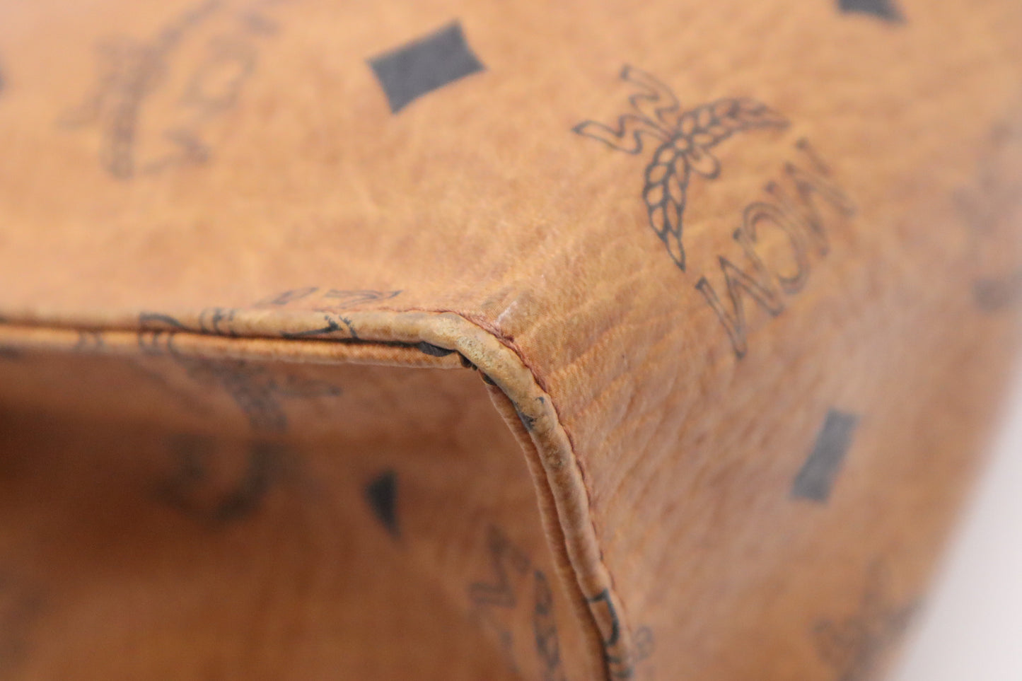 MCM Clutch Bag in Cognac Visetos Coated Canvas