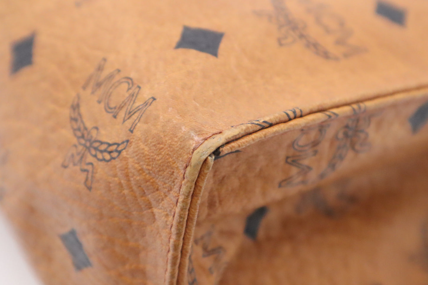 MCM Clutch Bag in Cognac Visetos Coated Canvas