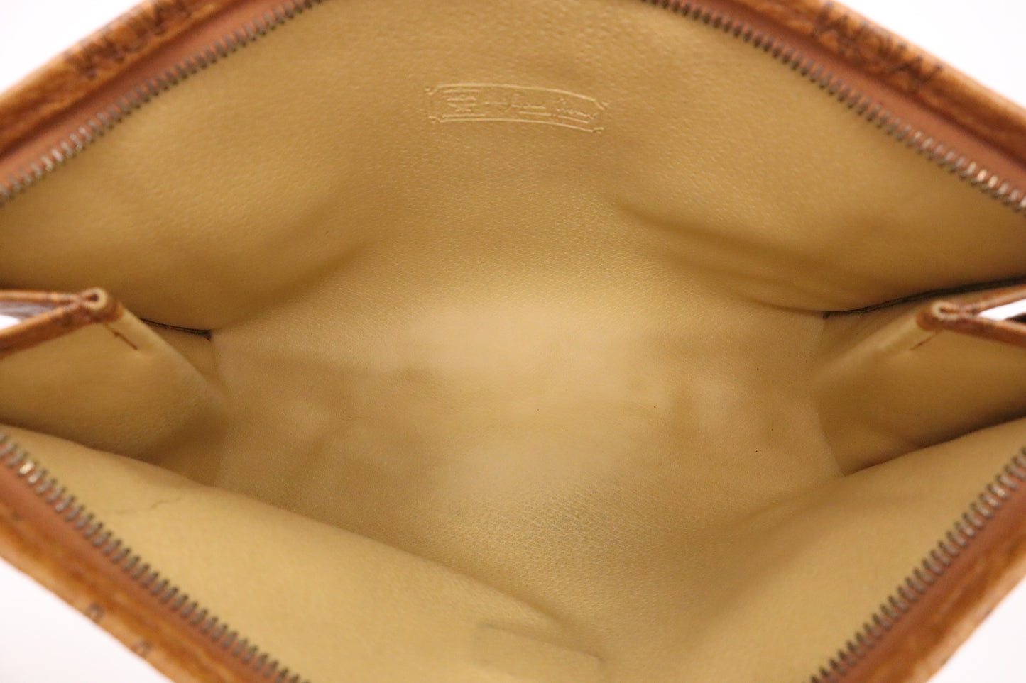 MCM Clutch Bag in Cognac Visetos Coated Canvas