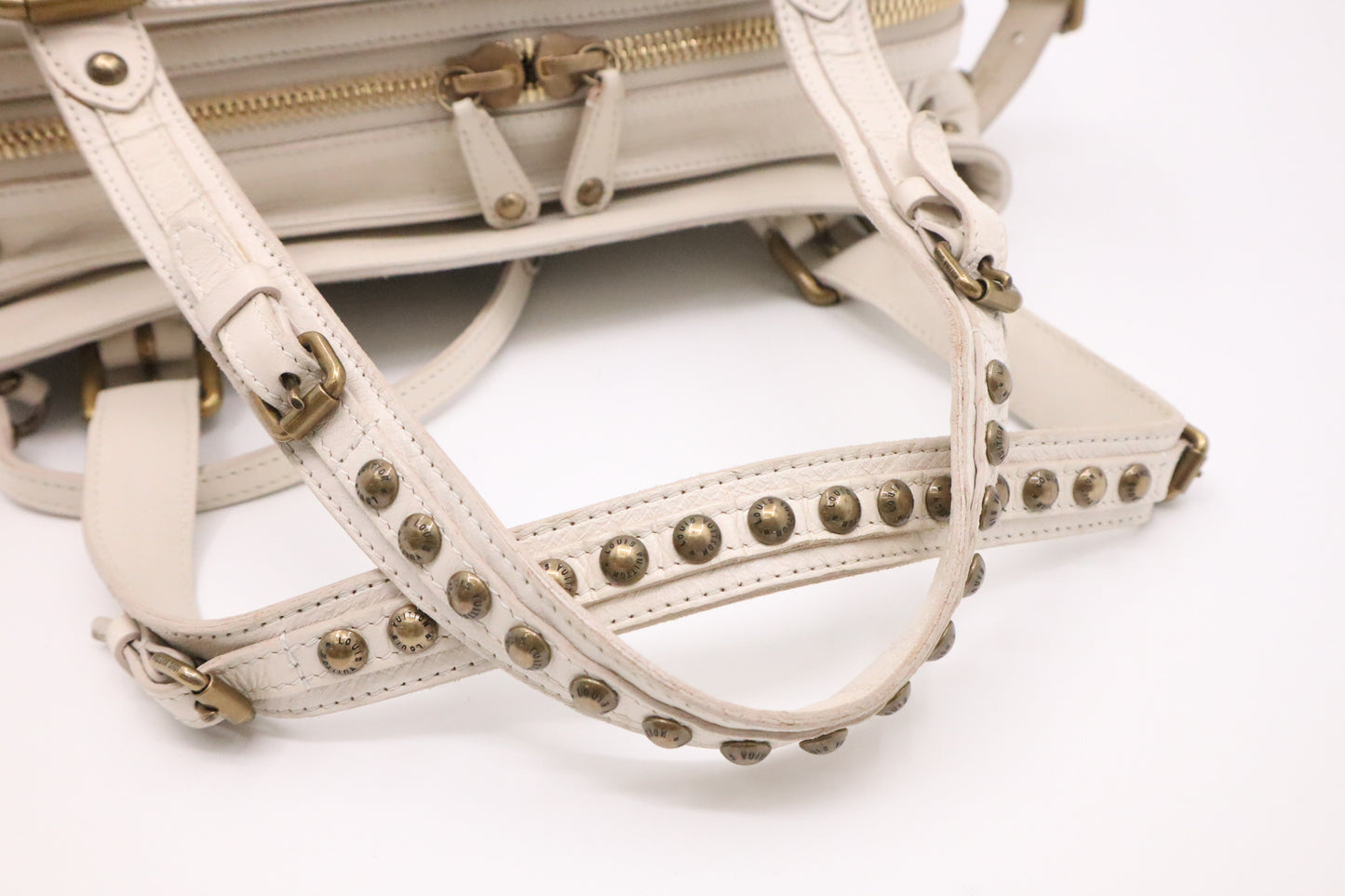 Louis Vuitton Sac Riveting in White Leather