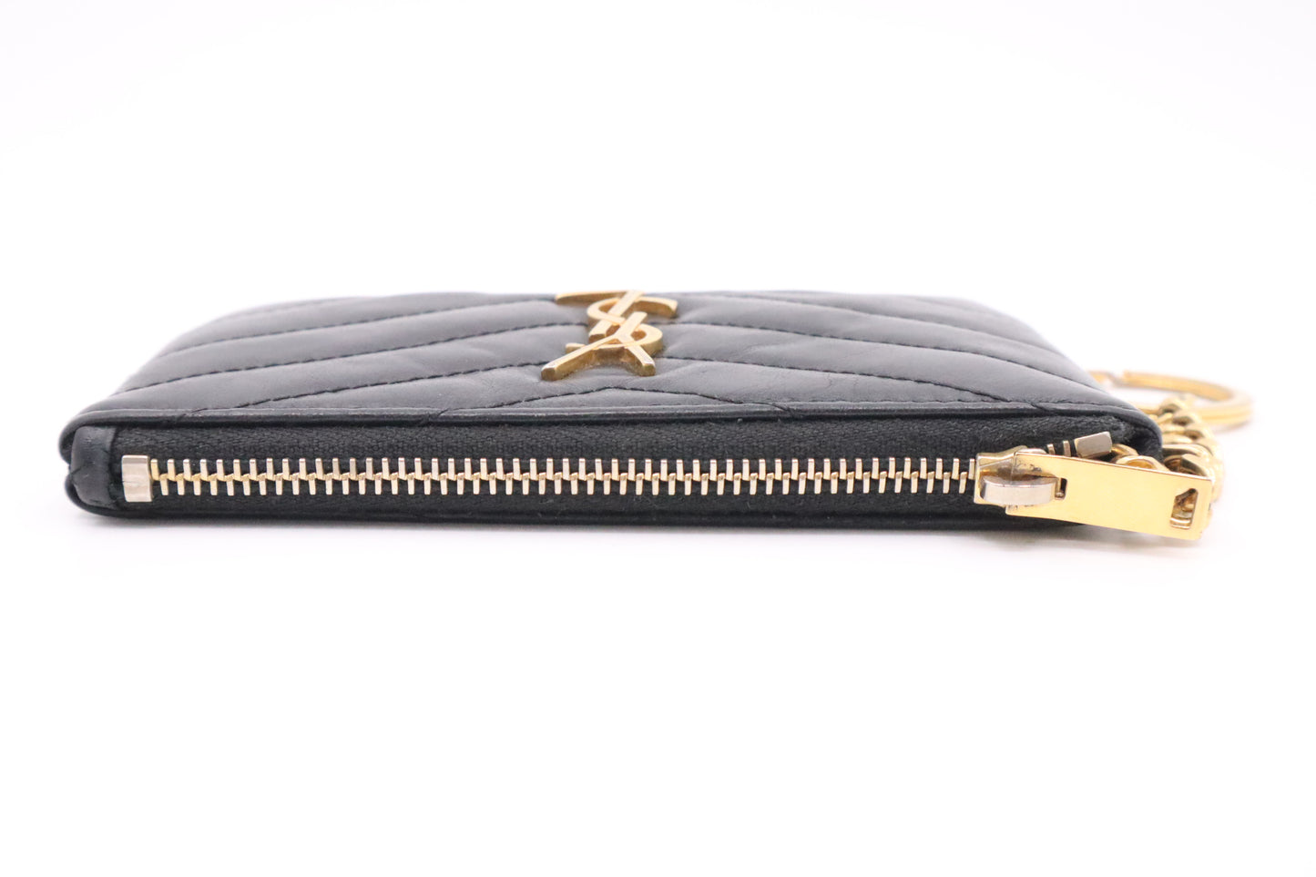 YSL Saint Laurent Key Case in Dark Blue Leather