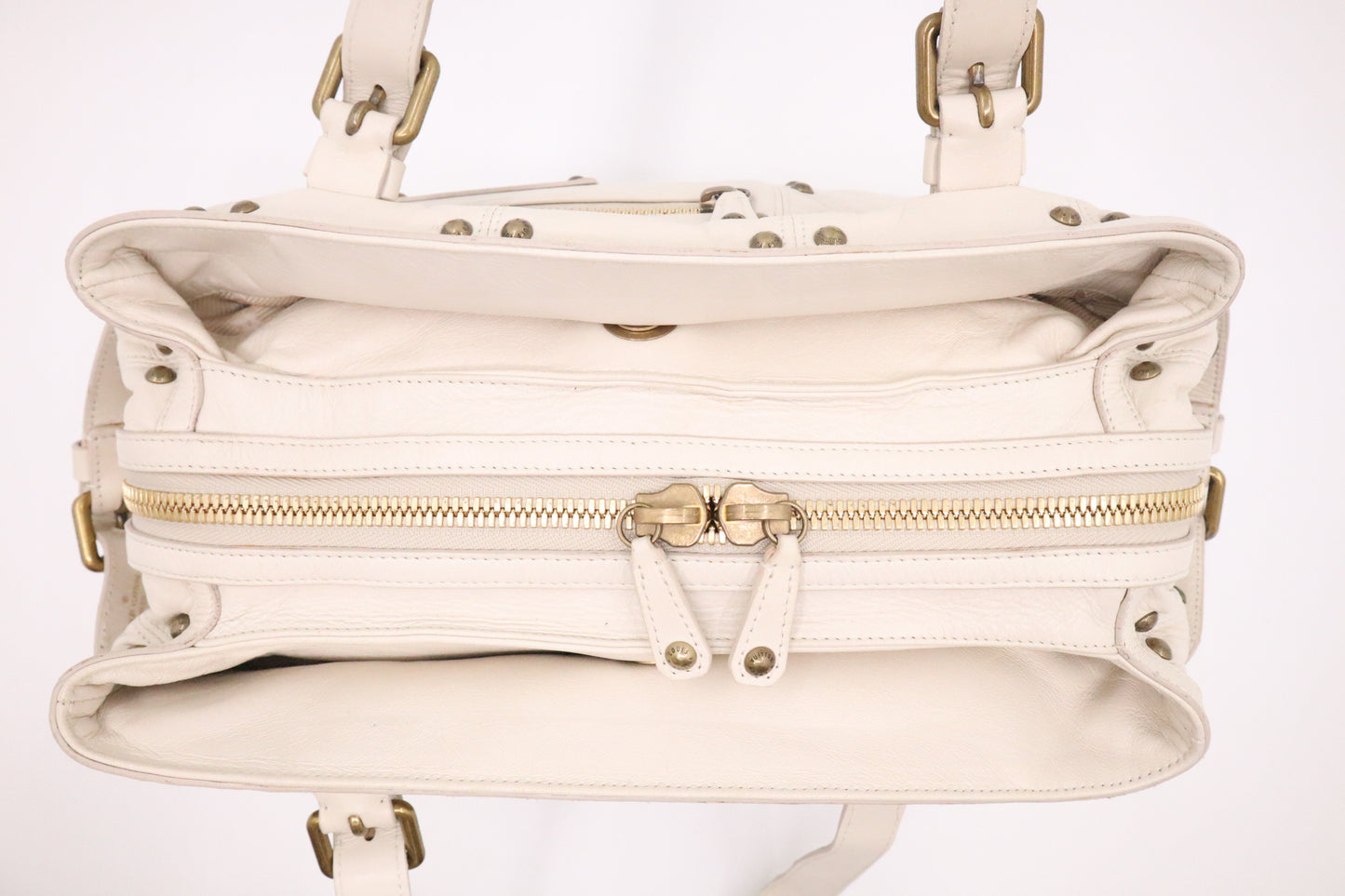 Louis Vuitton Sac Riveting in White Leather