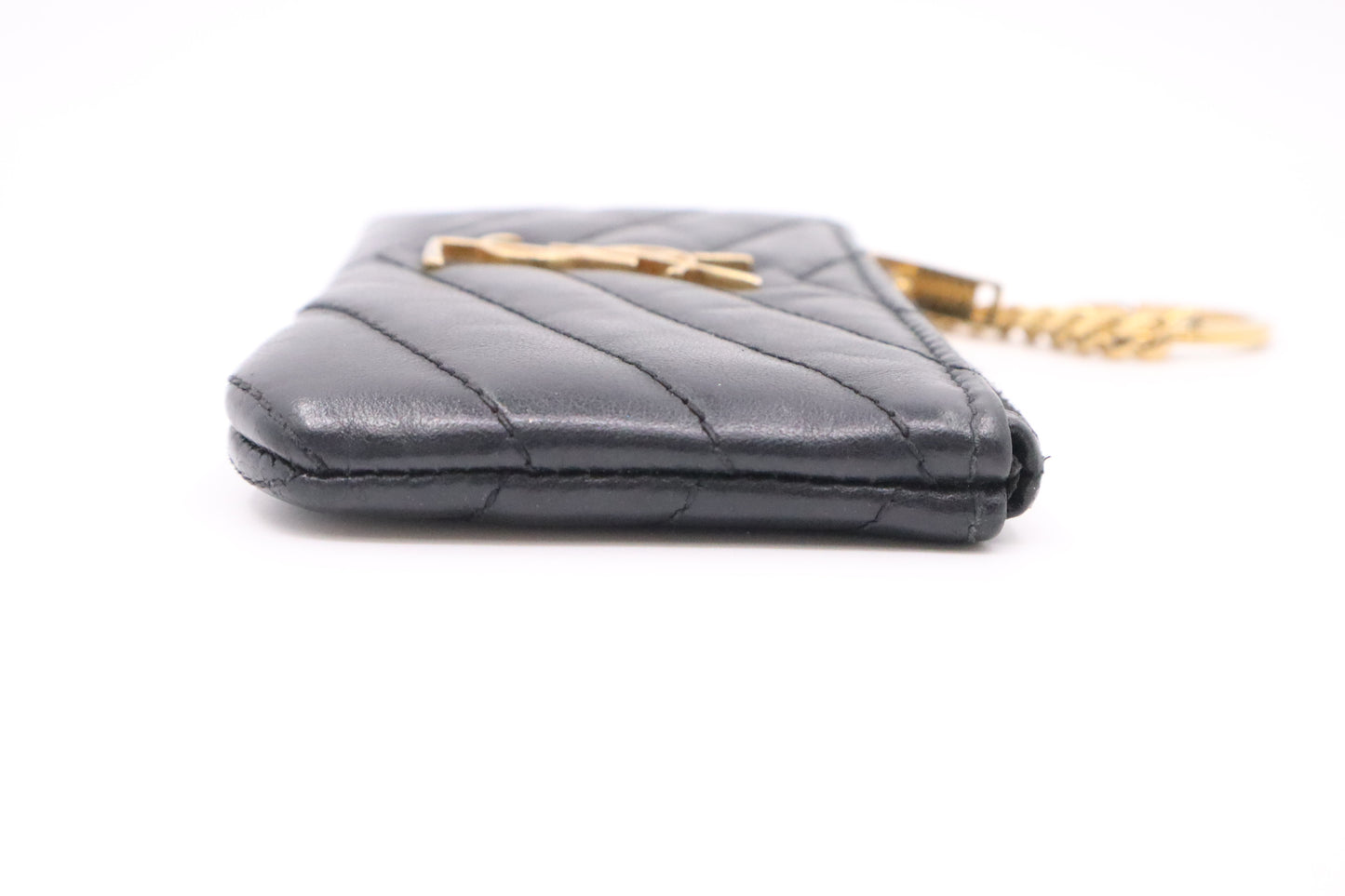 YSL Saint Laurent Key Case in Dark Blue Leather