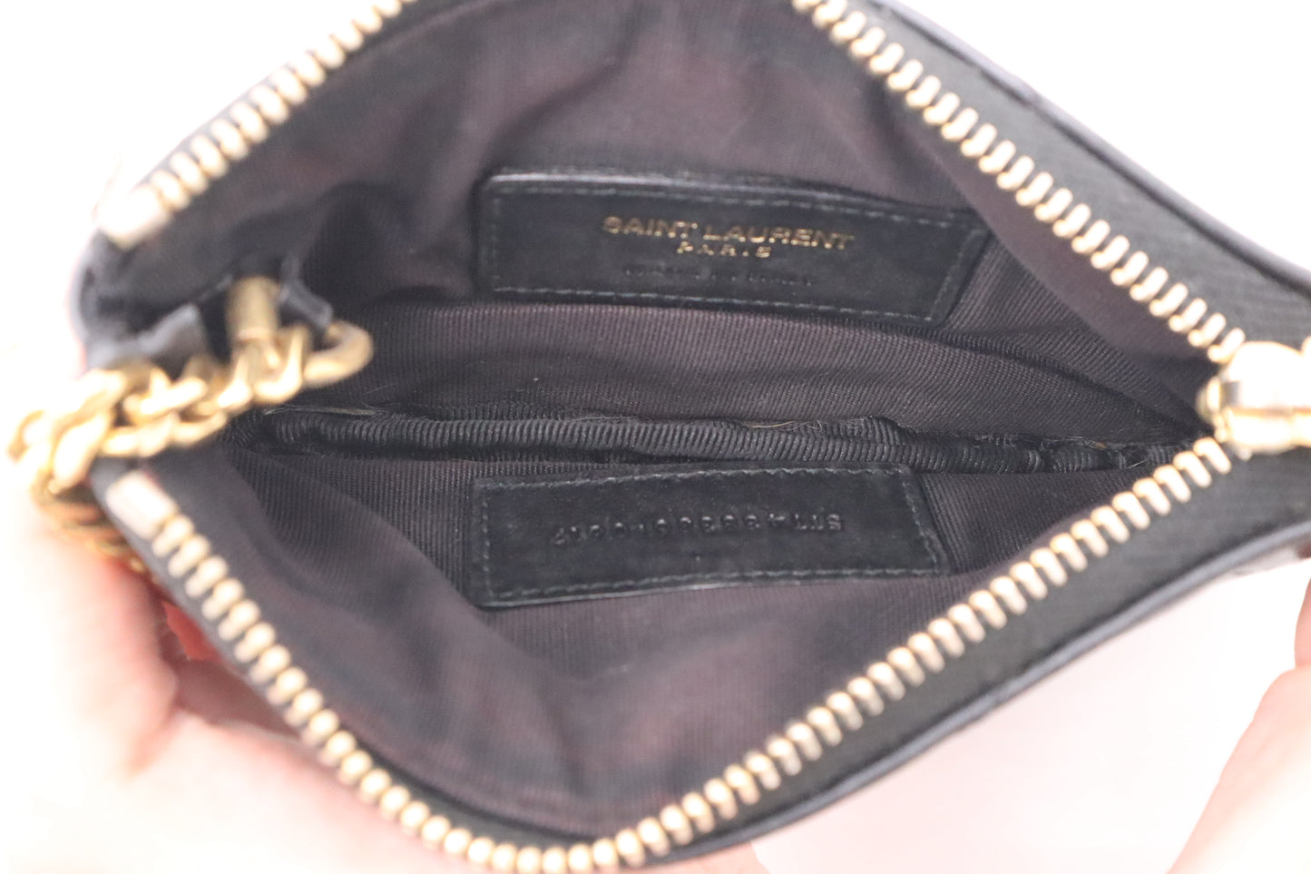 YSL Saint Laurent Key Case in Dark Blue Leather