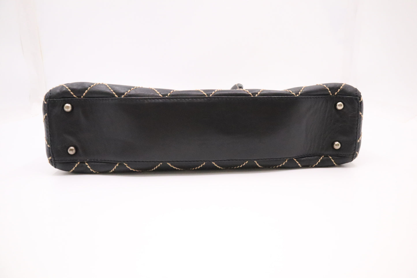 Chanel Large Surpique Tote in Black Leather