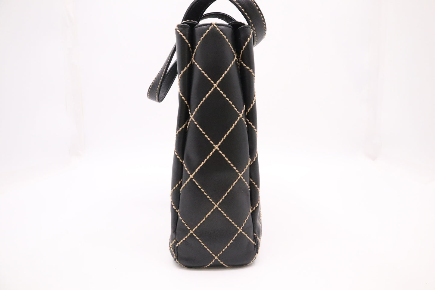 Chanel Large Surpique Tote in Black Leather