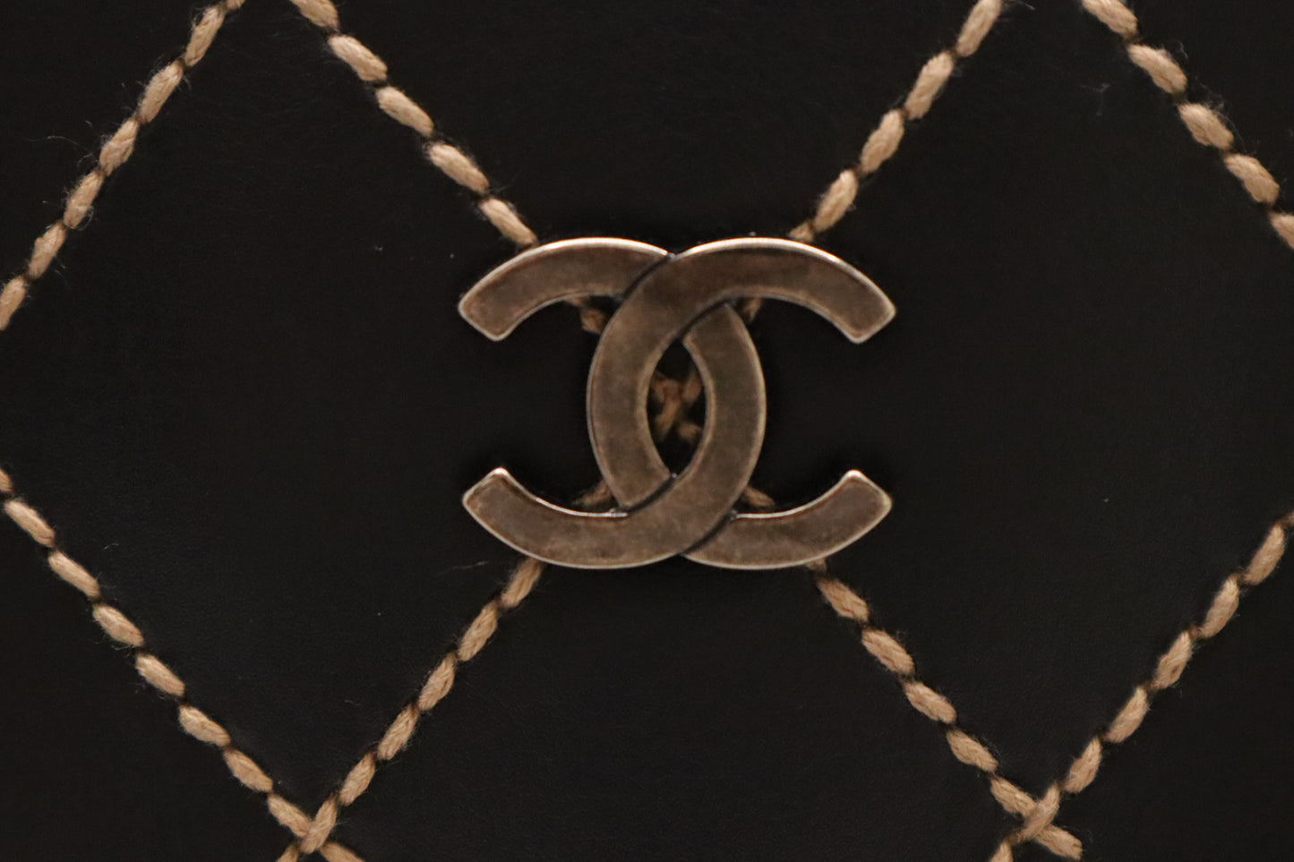 Chanel Large Surpique Tote in Black Leather
