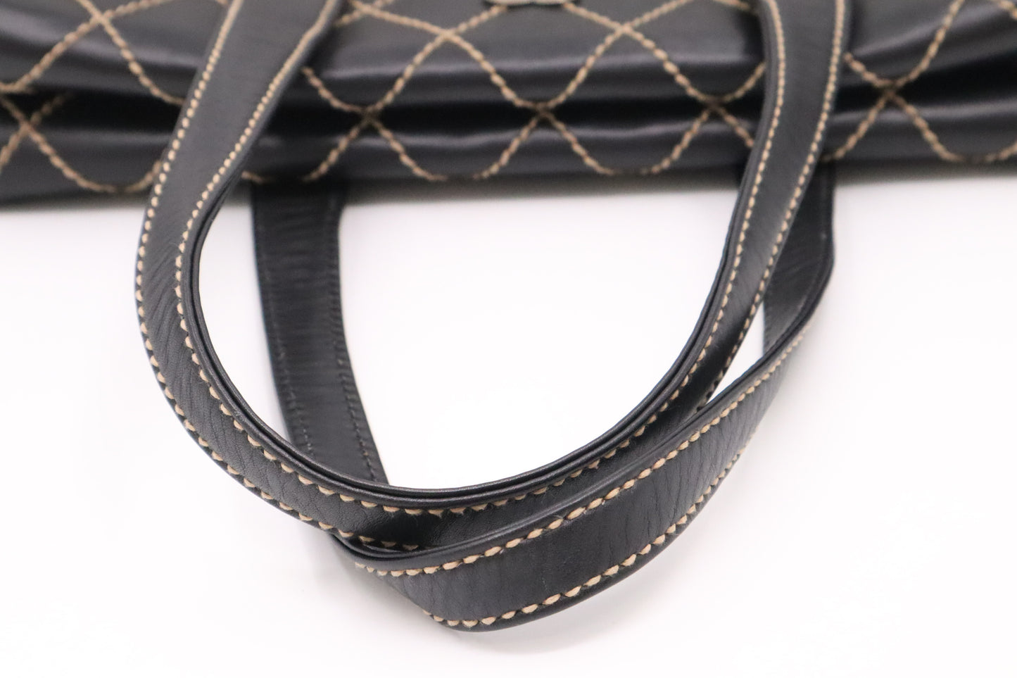 Chanel Large Surpique Tote in Black Leather