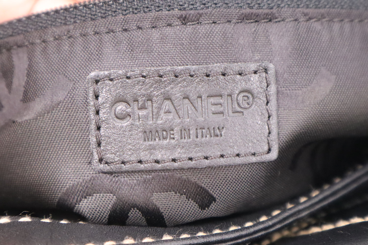 Chanel Large Surpique Tote in Black Leather