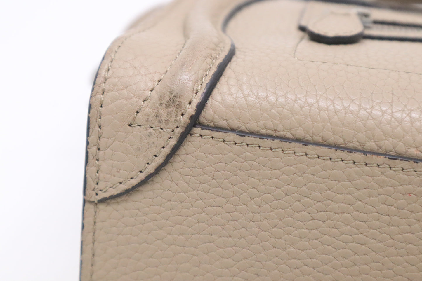 Celine Nano Luggage in Beige Drummed Leather