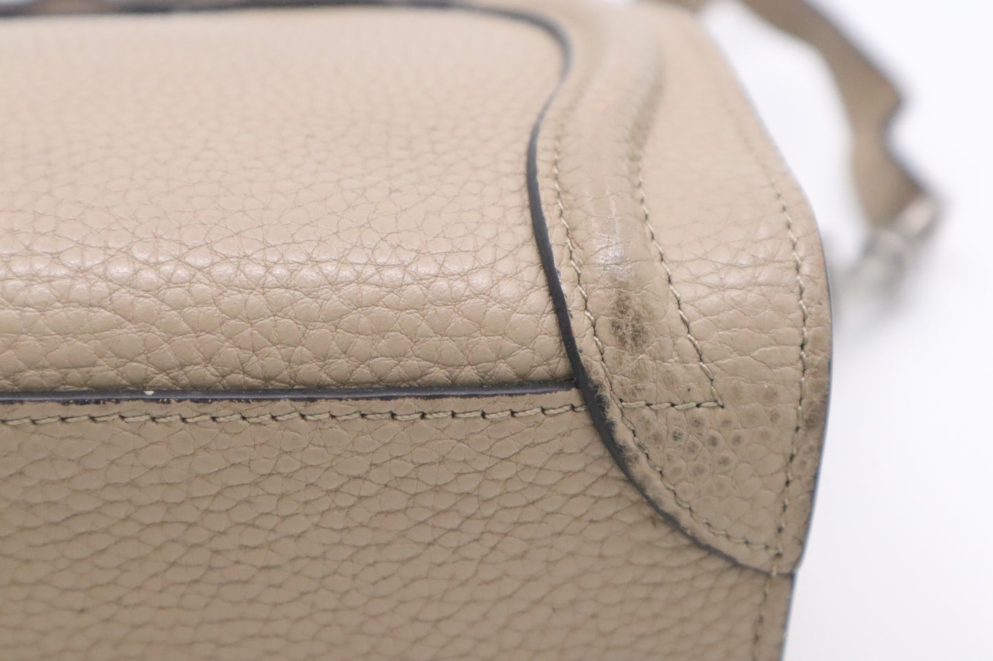 Celine Nano Luggage in Beige Drummed Leather