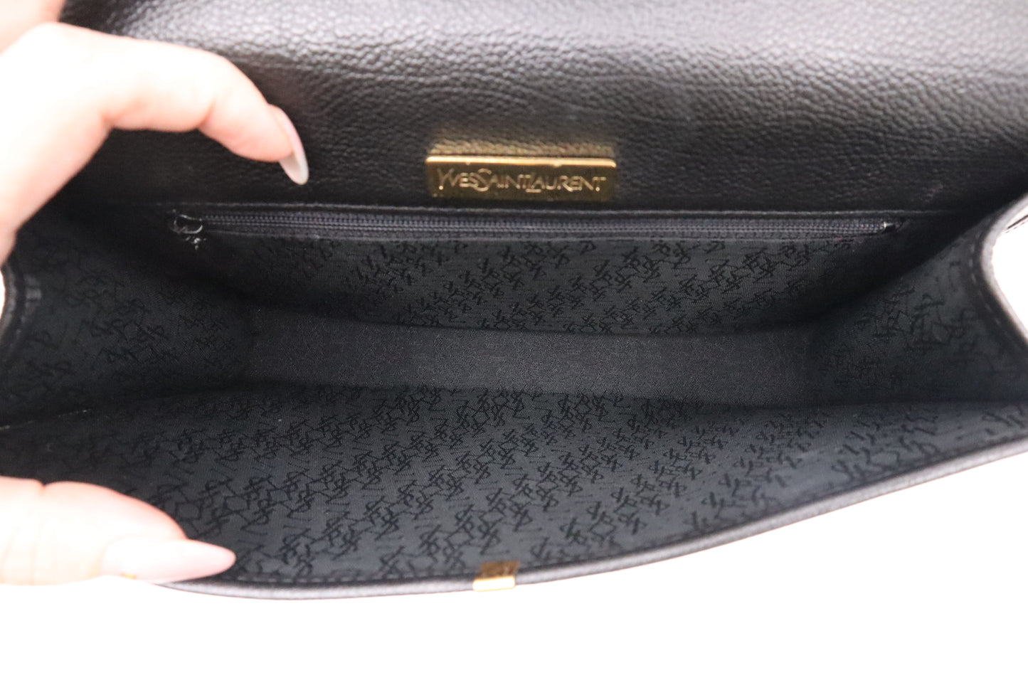 YSL Saint Laurent Clutch in Black Leather