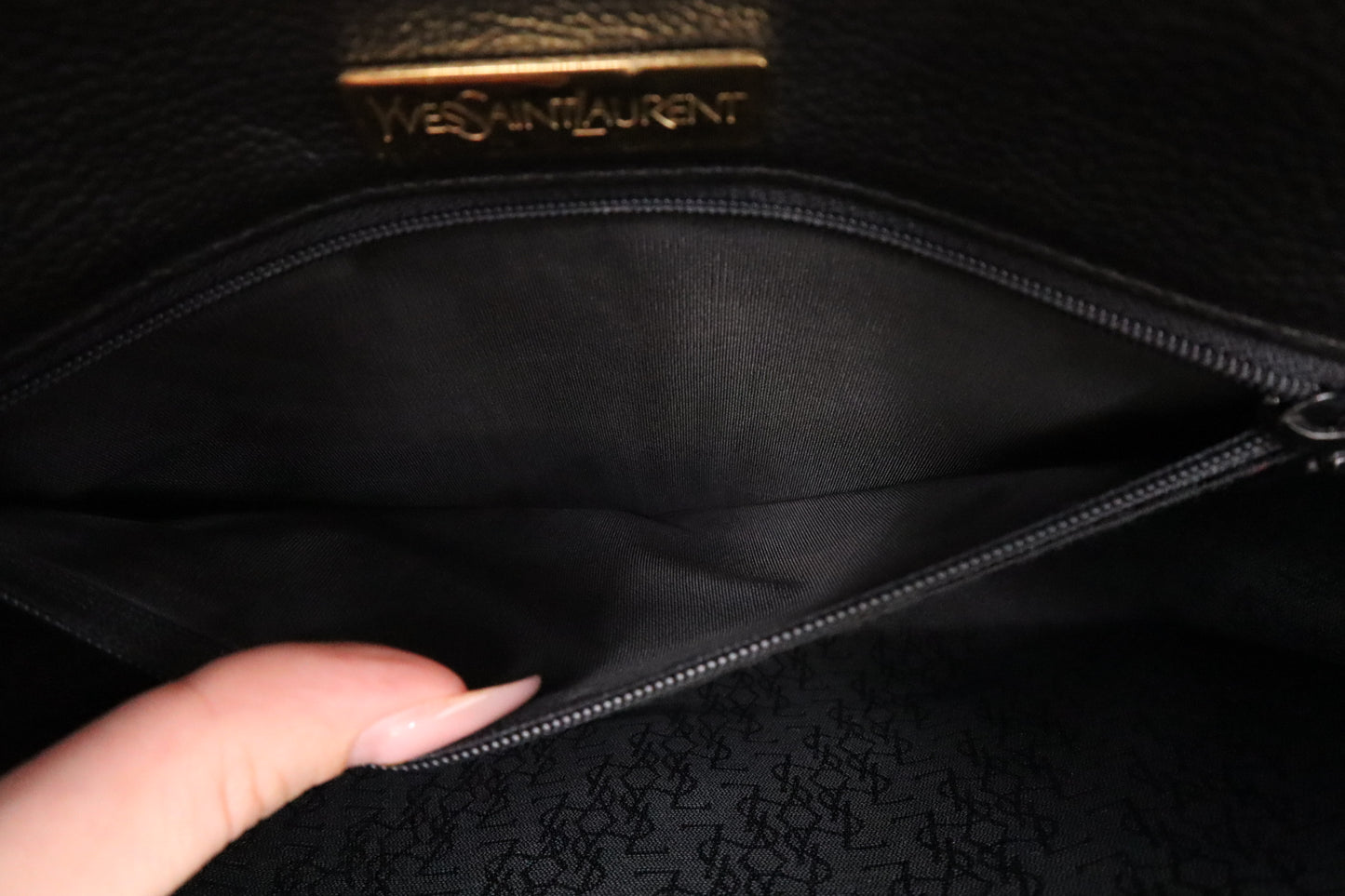 YSL Saint Laurent Clutch in Black Leather
