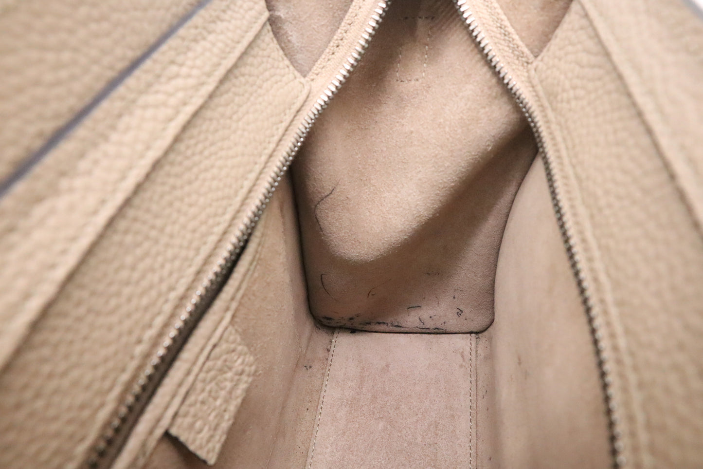 Celine Nano Luggage in Beige Drummed Leather