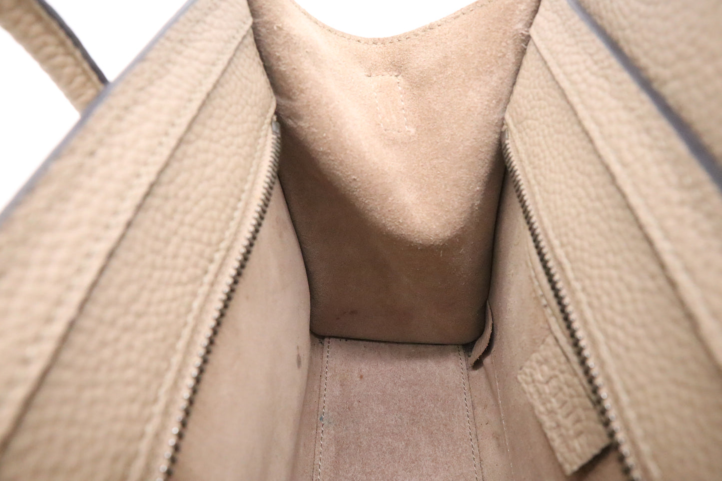 Celine Nano Luggage in Beige Drummed Leather