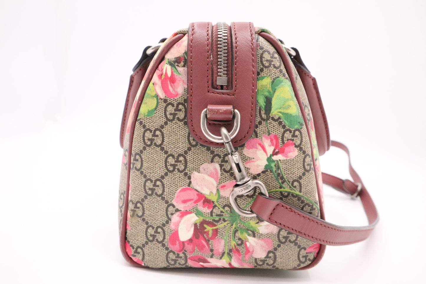 Gucci Boston Bag in Pink Blooms GG Canvas