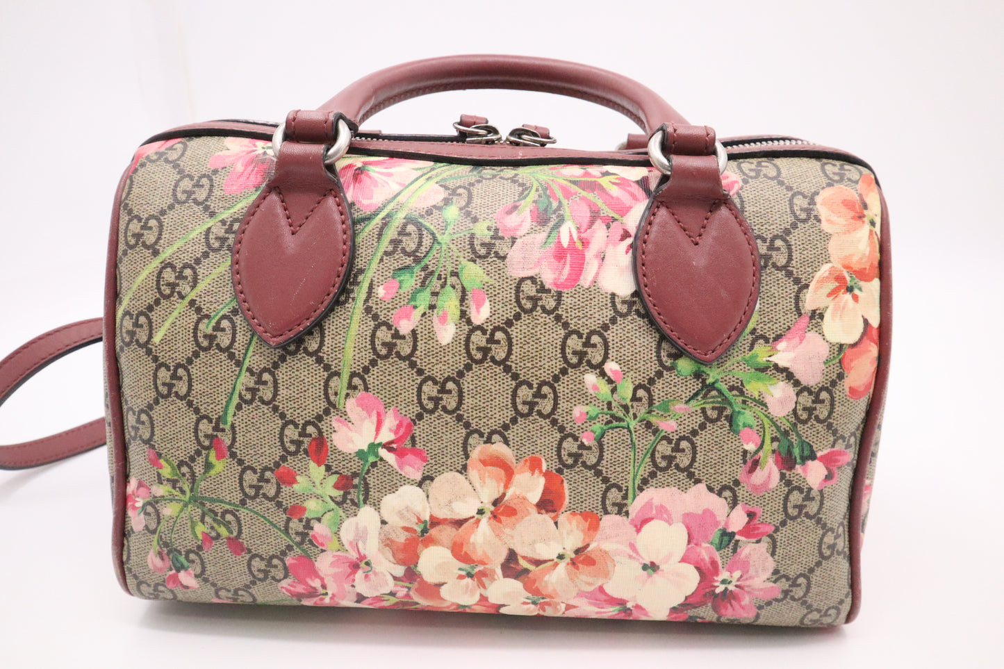 Gucci Boston Bag in Pink Blooms GG Canvas