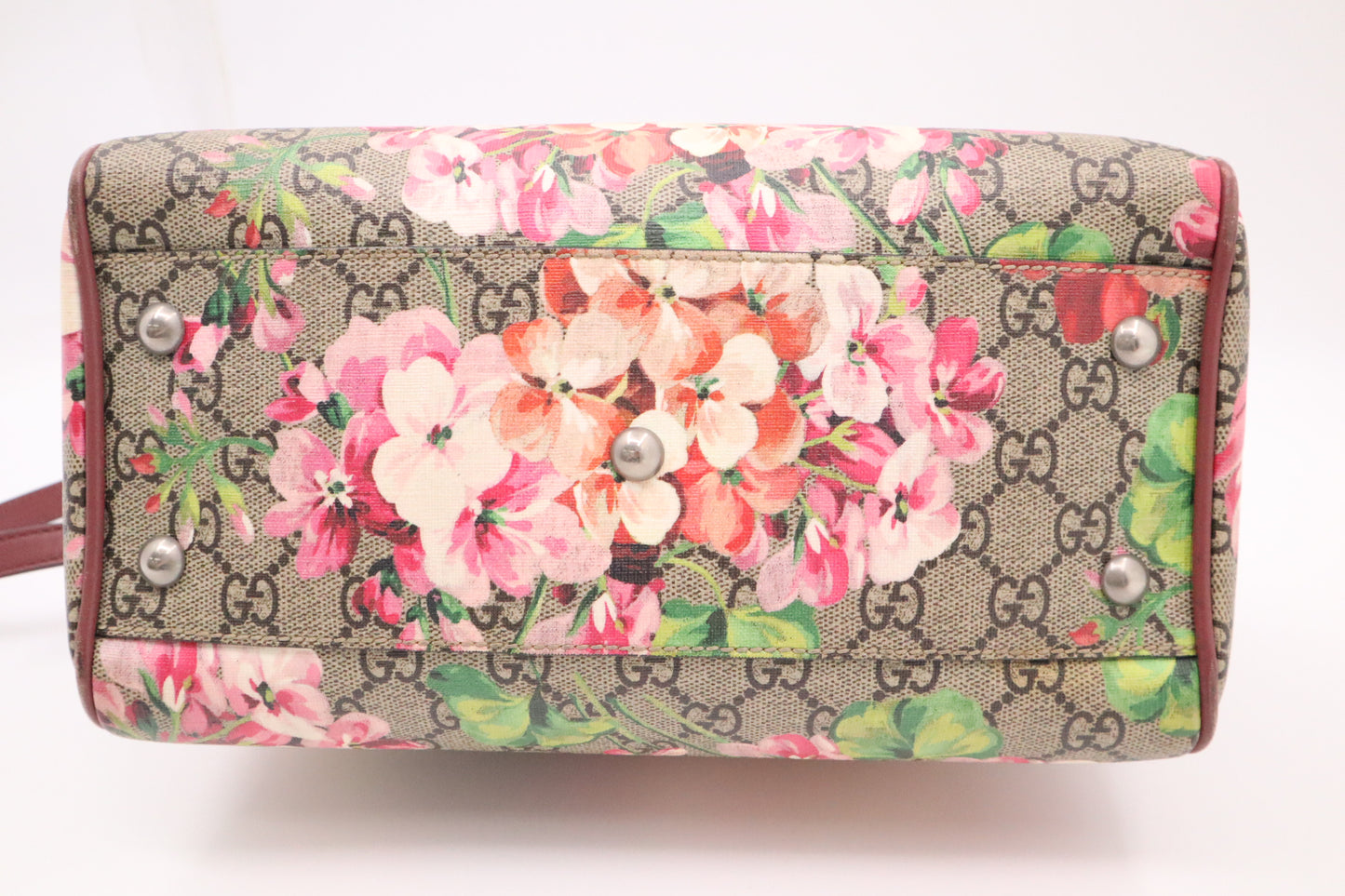 Gucci Boston Bag in Pink Blooms GG Canvas