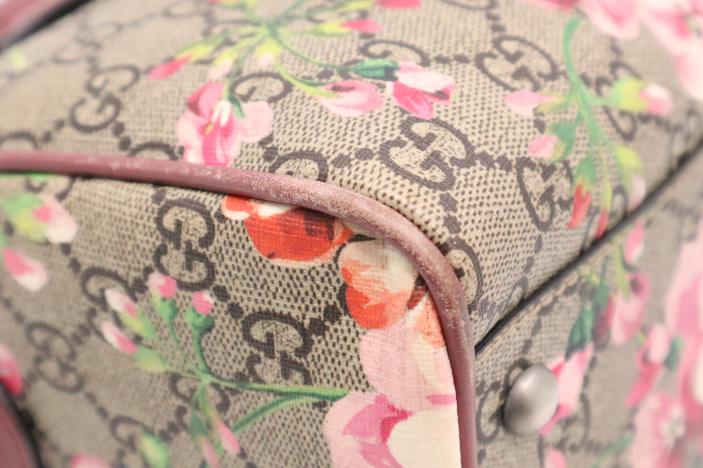 Gucci Boston Bag in Pink Blooms GG Canvas