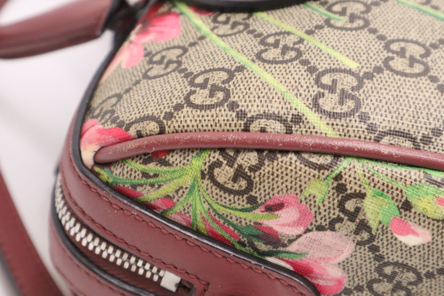 Gucci Boston Bag in Pink Blooms GG Canvas
