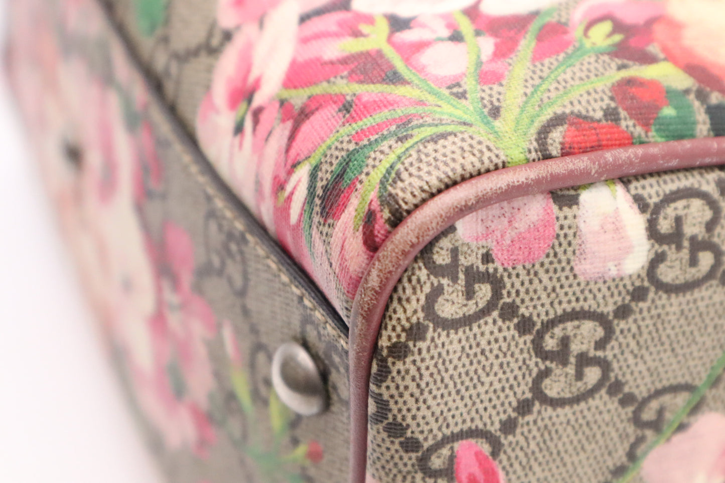 Gucci Boston Bag in Pink Blooms GG Canvas